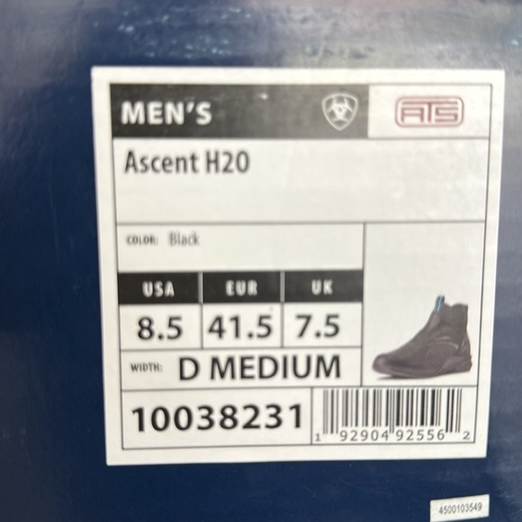 New in the box Ariat mens Ascent paddock H20 Boots horse riding shoes sz various main image 4